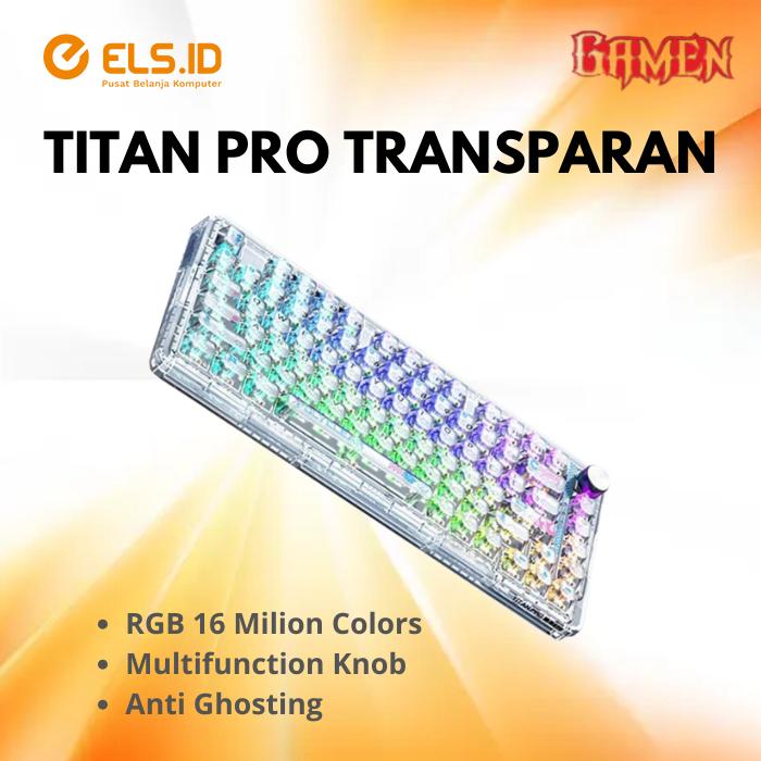 Gambar Gamen Titan Pro Transparent Gaming Keyboard Mechanical Crystal Switch Computer dari Els Computer undefined Tokopedia