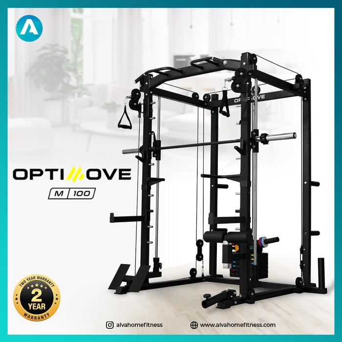 Gambar Optimove M-100 Home Gym - Cable Crossover - Smith Machine - Squat Rack - Alat Saja dari alvahomefitness undefined Tokopedia