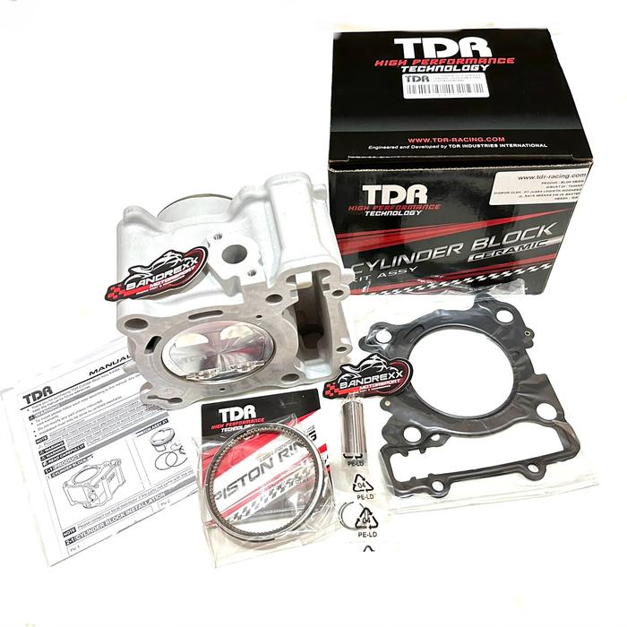 Gambar Blok Bore Up TDR 76mm-300cc Ceramic Cylinder For Xmax include Injector dari Bandrexx Motorsport undefined Tokopedia