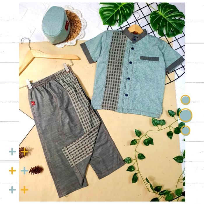 Gambar New Sarung Koko Peci (Sarkoci) Songket Modern Muslim Anak Lengan - Sage, XXL dari Latifa_StoreID undefined Tokopedia