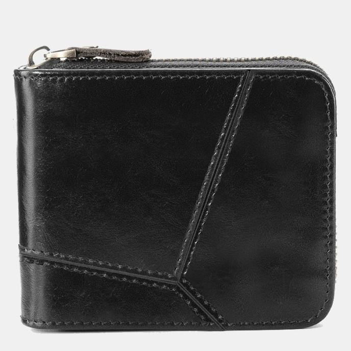 Jual MEN GENUINE LEATHER ZIPPER AROUND WALLET CARD HOLDER COIN