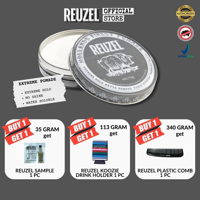 Gambar ORIGINAL REUZEL POMADE - EXTREME HOLD - WATER base MATTE NO shine - 35gr dari REUZEL OFFICIAL STORE undefined Tokopedia