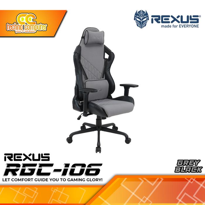 Gambar KURSI GAMING REXUS RGC-106 GAMING CHAIR 3D Armrest - Grey\Black dari Techno Computer Bali undefined Tokopedia