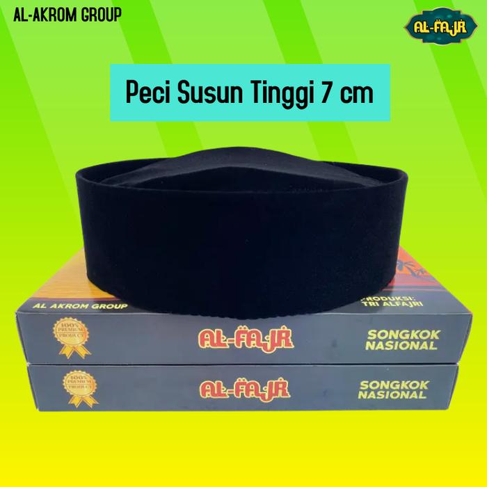 Gambar Peci Songkok Kopiah Susun Tinggi 7,8,9 cm Bahan Bludru Contesa Super - Peci Susun 7 cm, No.4 dari Al Akrom Group undefined Tokopedia