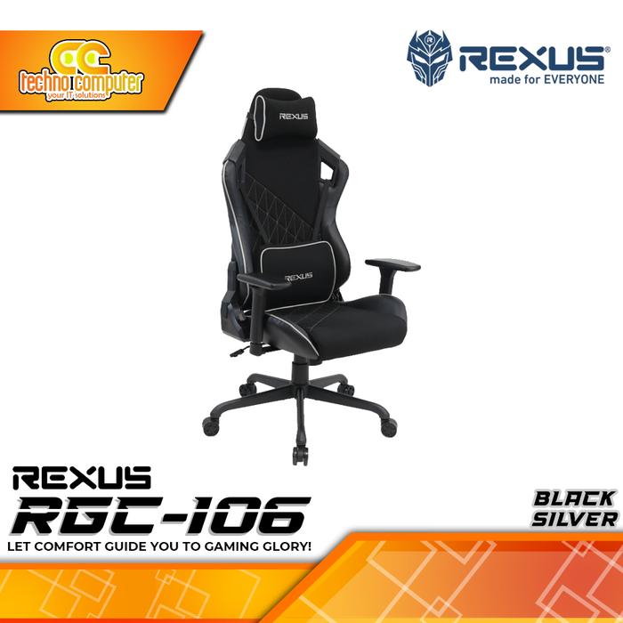 Gambar KURSI GAMING REXUS RGC-106 GAMING CHAIR 3D Armrest - Black/Silver dari Techno Computer Bali undefined Tokopedia