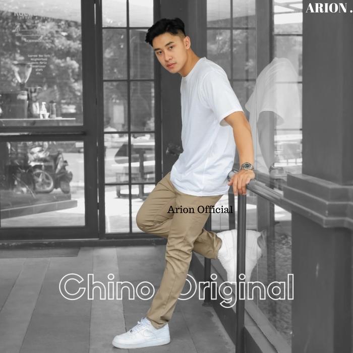 Gambar Celana Chino Panjang Pria Chinos Kerja Slim Fit Original Katun Premium - Mocca, S(27-28) dari Arion.idn undefined Tokopedia