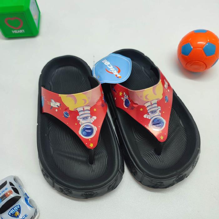Gambar sandal jepit anak laki-laki sendal cowok motif astronot uk 30-35 - Hitam, 30 dari MJS Store88 undefined Tokopedia