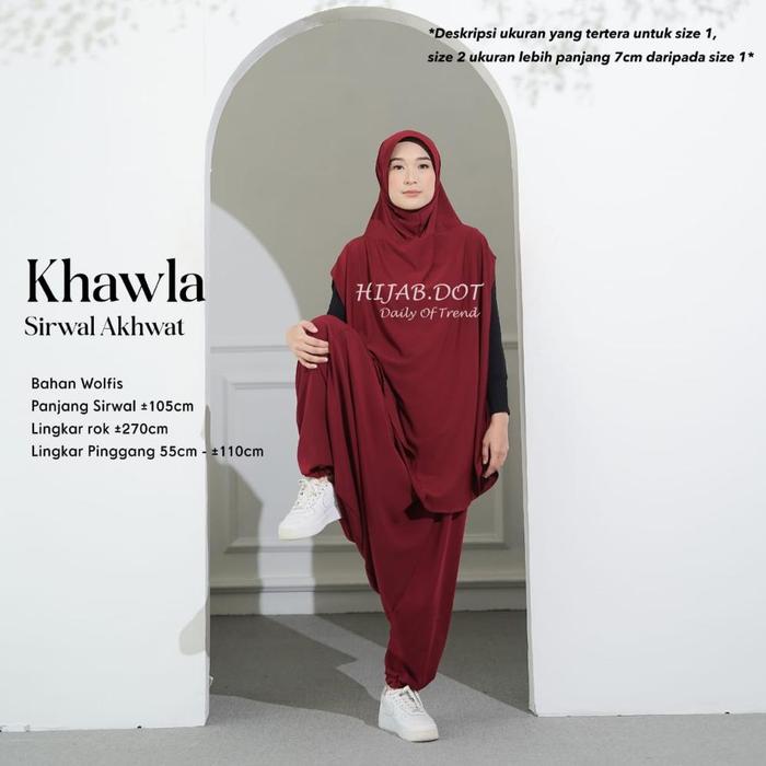Gambar Best Produck Khawla Sirwal Akhwat By Hijab.Dot - Maroon Wolfis, Size 1 dari hurniers undefined Tokopedia