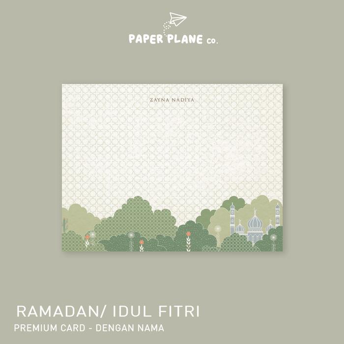 Gambar Kartu Ucapan Blank Card Hari Raya Idul Fitri Lebaran Tema Hijau - Dengan Nama dari Paper Plane Co undefined Tokopedia