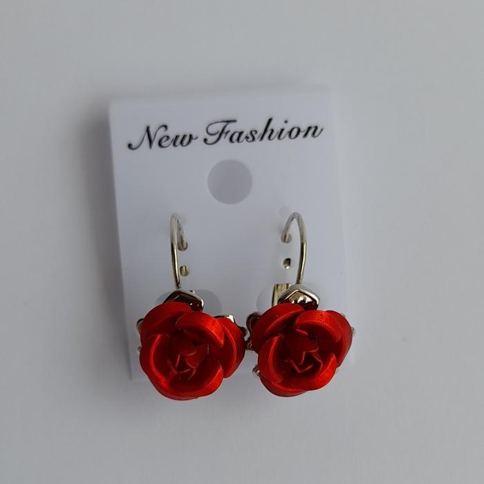 Gambar Anting Bunga Mawar Gantung - mawar merah dari Mirhimah undefined Tokopedia