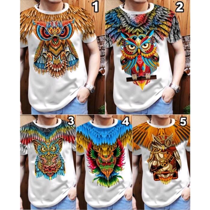 Gambar baju kaos tshirt distro pria Thailand printing 3D burung hantu - M dari acegrosirfashion undefined Tokopedia