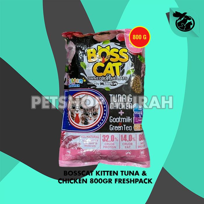 Gambar Makanan Kucing Boss Cat Food Adult Kitten 800 Gram Fresh Pack - KIT TUNACHICKEN dari CV PERMATA SAHABAT MAJU undefined Tokopedia