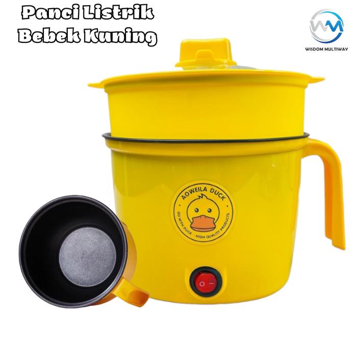 Gambar Panci Listrik Serbaguna Bebek Kuning Elektrik Cooker Multifungsi - Anti Lengket, Single dari Wisdom Multiway undefined Tokopedia