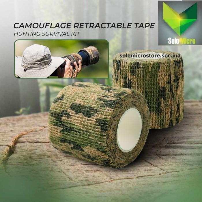 Gambar FORAUTO Camouflage Retractable Tape Hunting Survival Lakban 4.5M 50mm dari SOLO MICRO undefined Tokopedia