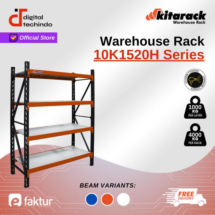 Gambar Rak Gudang Besi 1 Ton /Layer Rack Gudang 2M Starter Rack P 1.5M Hitam - Merah, 2 Layer dari Digital Techindo undefined Tokopedia