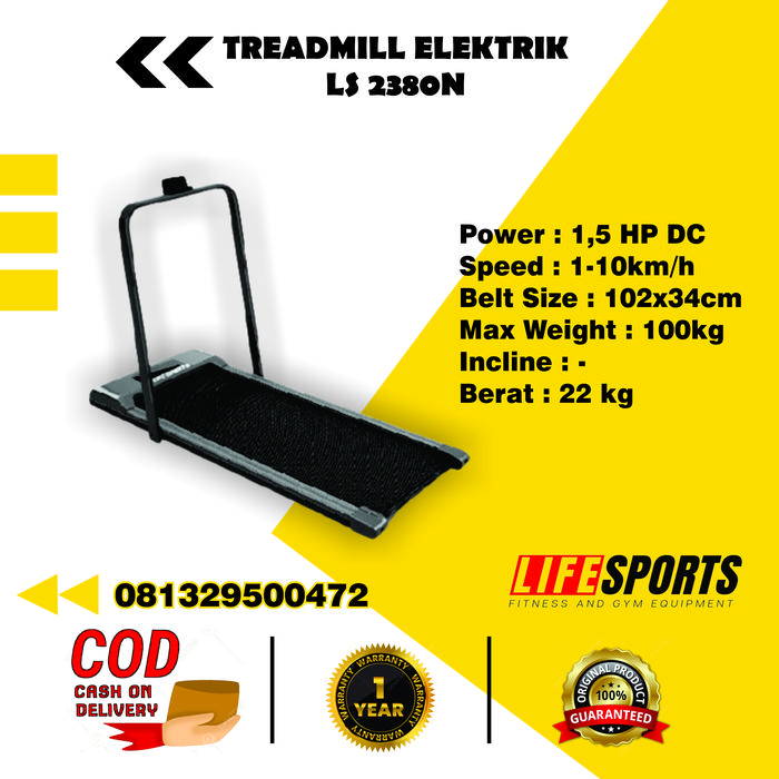 Jual Life Sports Treadmill Elektrik LS2380N New Elektrik Kab