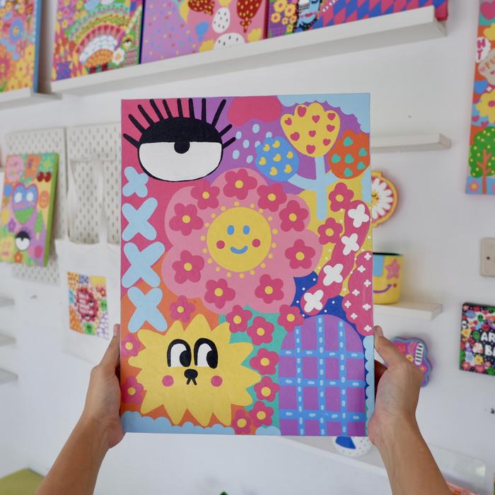 Gambar Lukisan Dinding Kanvas Cloky Cactus- 40cm - Flow dari Cloky Art Studio undefined Tokopedia