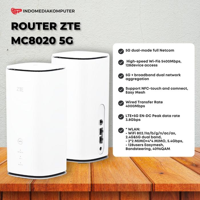 Gambar ROUTER 5G ZTE MC8020 dari indomedia komputer undefined Tokopedia