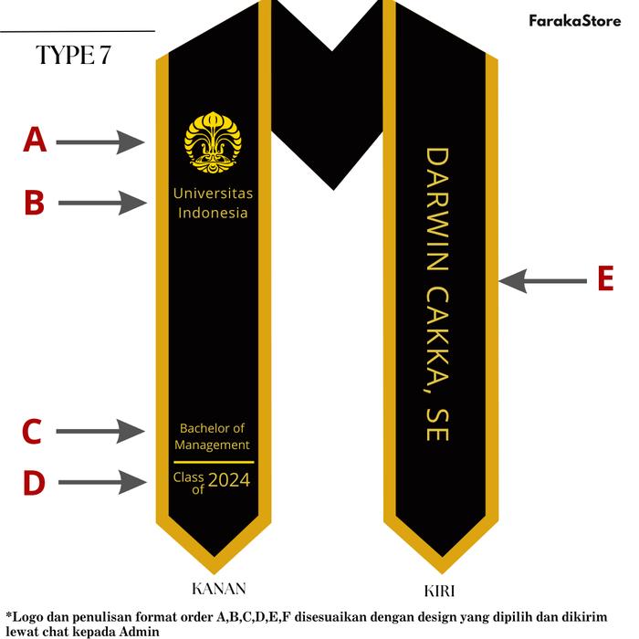 Gambar Selempang Wisuda Kalung Leher V Tipe 1 - 10 - Type 7, Tanpa Lapisan dari FarakaStore undefined Tokopedia