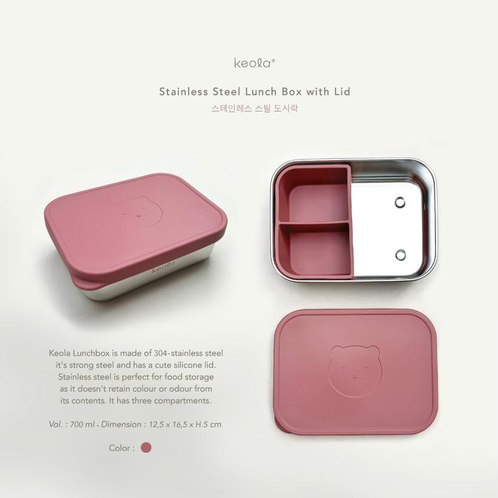 Gambar Keola Premium Lunch Box Stainless With Silicon Lid Leakproof - Rosewood dari KEOLA undefined 5 Tokopedia
