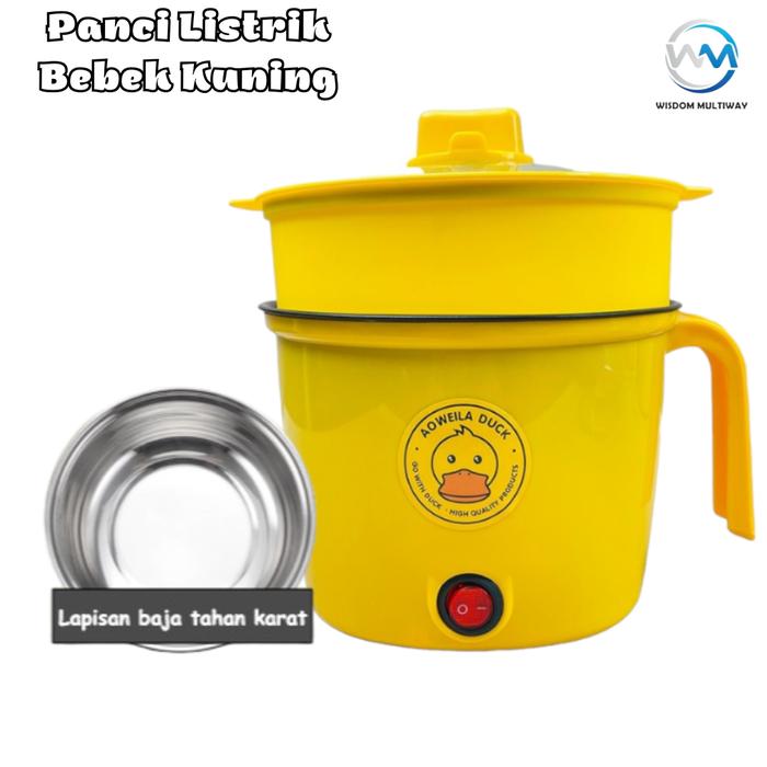 Gambar Panci Listrik Serbaguna Bebek Kuning Elektrik Cooker Multifungsi - Stainless, Kukusan Plastik dari Wisdom Multiway undefined Tokopedia