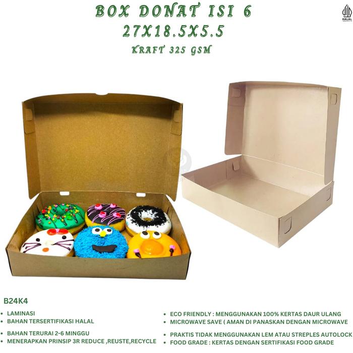 Gambar Dus Donat Box Donat Isi 6 Dus Donat (B24K4) dari Box Berkah Packaging undefined Tokopedia