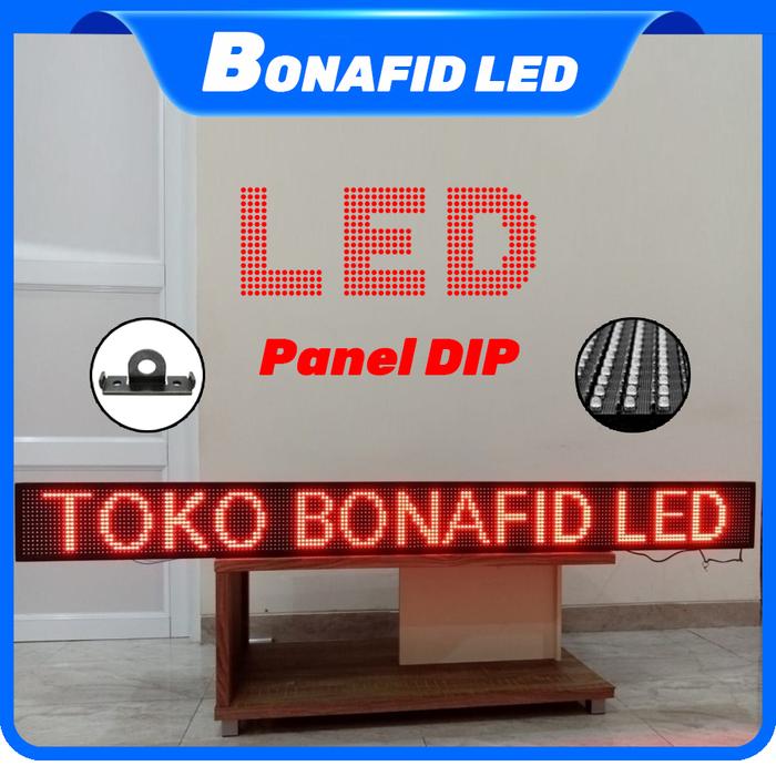 Promo 200cm x 20cm Merah outdoor running text led display murah gojek ...