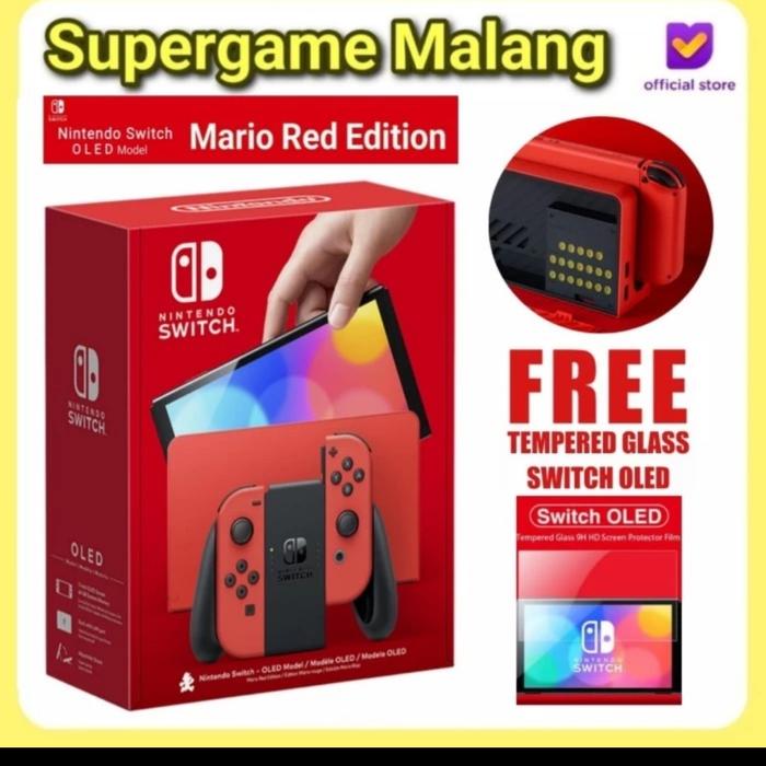 Gambar Nintendo Switch Red Oled Mario Console Merah Limited Edition Gaming - OFW Singapore dari Supergame Malang undefined Tokopedia