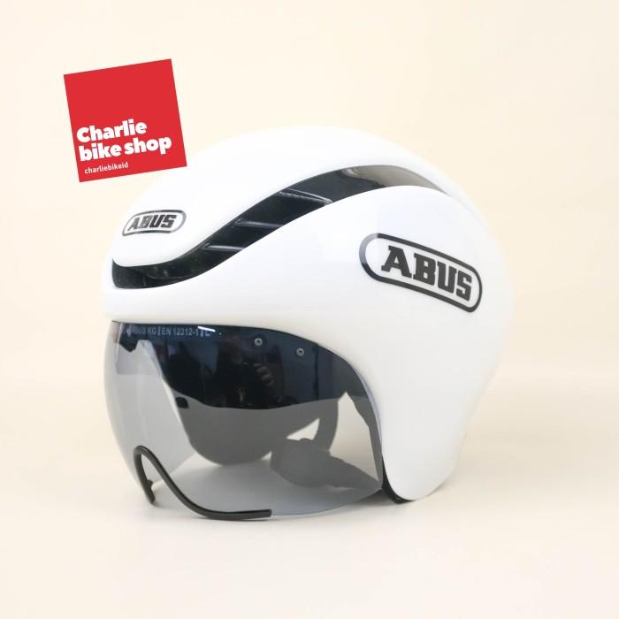 Jual Helm Sepeda Aero ABUS Gamechanger TT Cycling Helmet Shiny