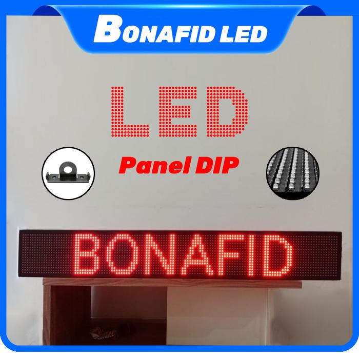 Gambar Running Text OUTDOOR Merah 128cm x 16cm (LED display tulisan berjalan - Merah DIP  dari Bonafid888 undefined Tokopedia