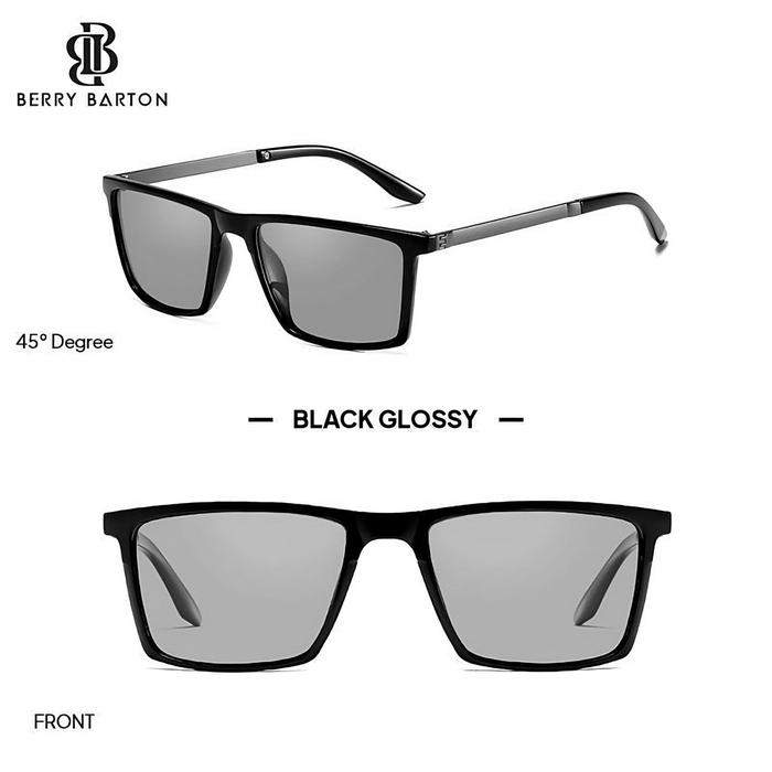 Gambar Kacamata Hitam Polarized Pria Mengemudi Sunglasses Photocromic 8206 - Black Glossy dari berrybarton.kacamata undefined Tokopedia