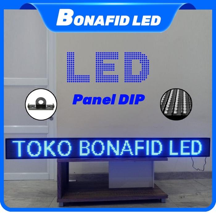 Gambar LED Running Text Tulisan Berjalan Display 1.6m x 20cm Merah INDOOR - Biru DIP  dari Bonafid888 undefined Tokopedia