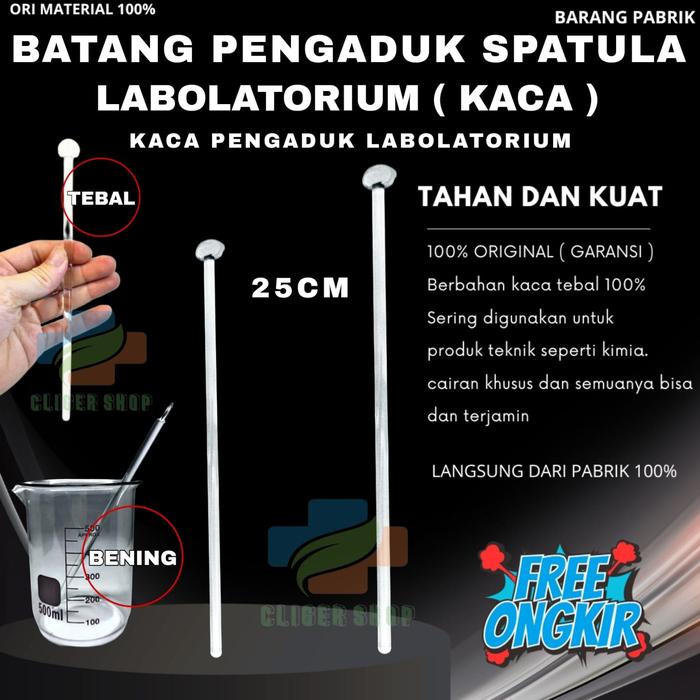 Gambar Batang Pengaduk Kaca / Kimia - 25 cm dari CLIGER SHOP undefined Tokopedia