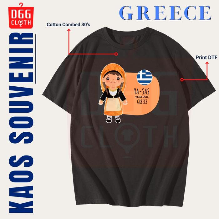 Gambar DGGCloth Kaos Greece New Tshirt Yunani New Varian Terbaru Type 5 - Model 1 (Hitam), 5L dari DGG CLOTHING undefined Tokopedia