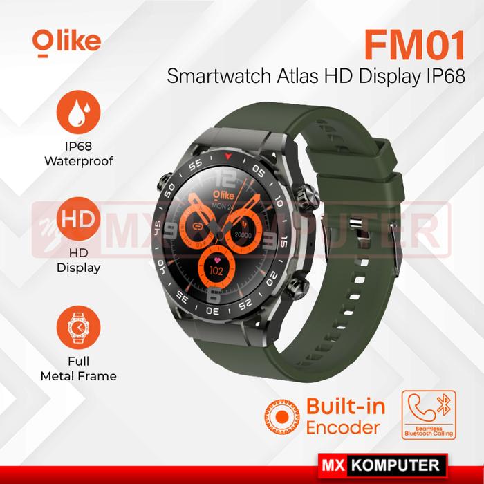 Gambar Smartwatch Olike Atlas FM01 HD Display IP68 Metal Frame - Hijau dari MXKomputer_NEW undefined Tokopedia