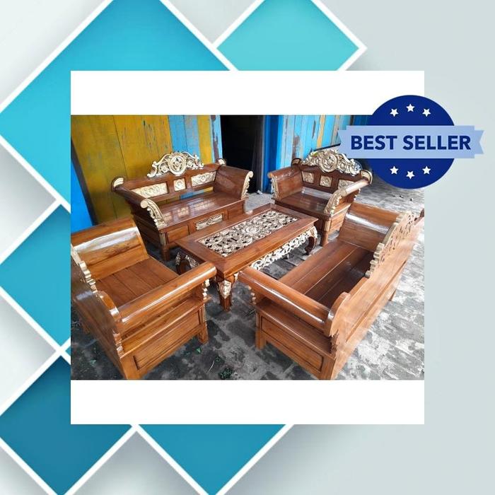 Gambar kursi tamu jati jepara minimalis dari AJIJAYA FURNITURE undefined Tokopedia