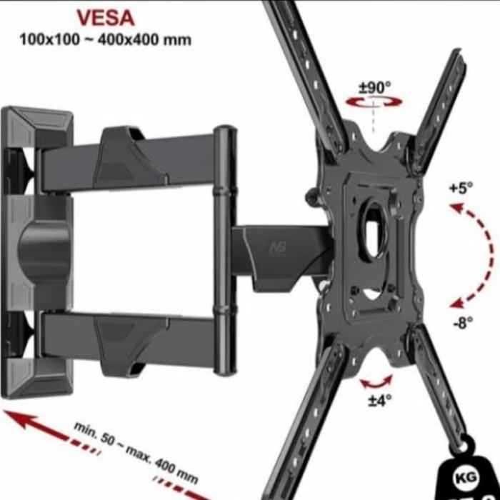 Gambar Bracket TV Lengan Swivel 32 43 55 65 75 85 - 100 inch NB P4 P6 /Oximus - NB P4 32-55 inc dari wind' shop official Kota Tangerang Selatan Tokopedia