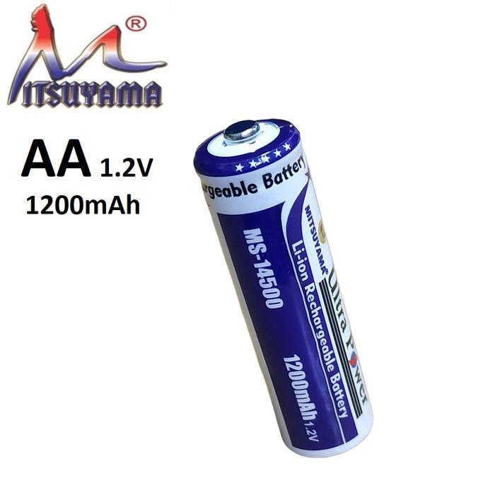 Gambar MITSUYAMA Baterai AA A2 Cas Isi Ulang 1.2V 1200mAh Flat / Button Top - Buton Mitsuyama dari Pi Toserba undefined Tokopedia