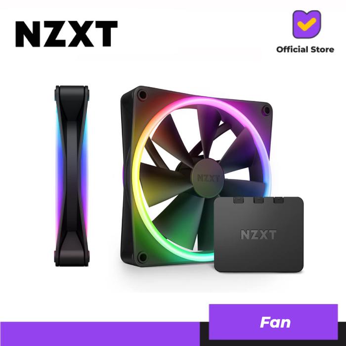 Gambar NZXT F140 RGB DUO TWIN PACK - MATTE BLACK dari Lezz Computech Kota Administrasi Jakarta Utara Tokopedia