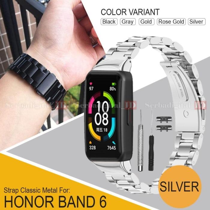 Gambar Tali/Strap Watch Classic Metal Stainless Steel For HONOR/HUAWEI Band 6 - Silver dari CUBUS.CO.ID undefined Tokopedia
