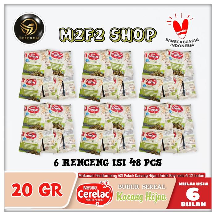 Gambar Nestle Cerelac Bubur Sereal Bayi Kacang Hijau Sachet 20 gr (6 Renceng) dari M2F2 Shop - Paseban undefined Tokopedia
