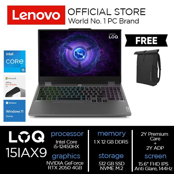 Gambar Lenovo LOQ 15IAX9 Core i5-12450HX 12GB 512GB RTX 2050 4GB W11 OHS dari Lenovo Official undefined Tokopedia