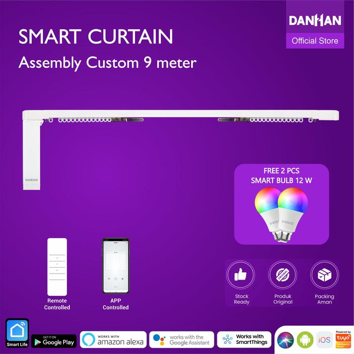 Gambar Smart Curtain Danhan Assembly Tuya Tirai Gorden Pintar Custom 9 meter - Bukaan Tengah dari Gamersky209 undefined Tokopedia