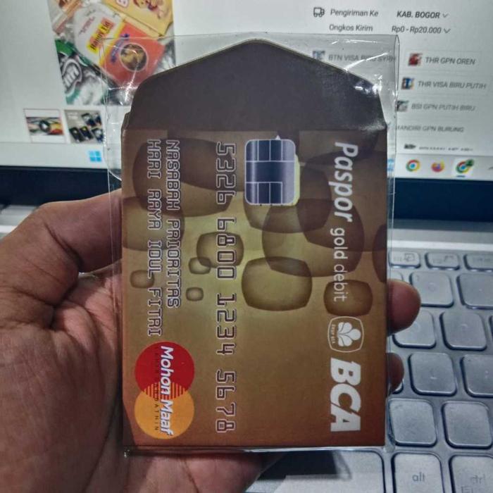 Gambar Amplop Angpau THR Uang Lebaran Idul Fitri 2024 Motif Kartu ATM Bank - BCA MC GOLD dari Griya Islam undefined Tokopedia