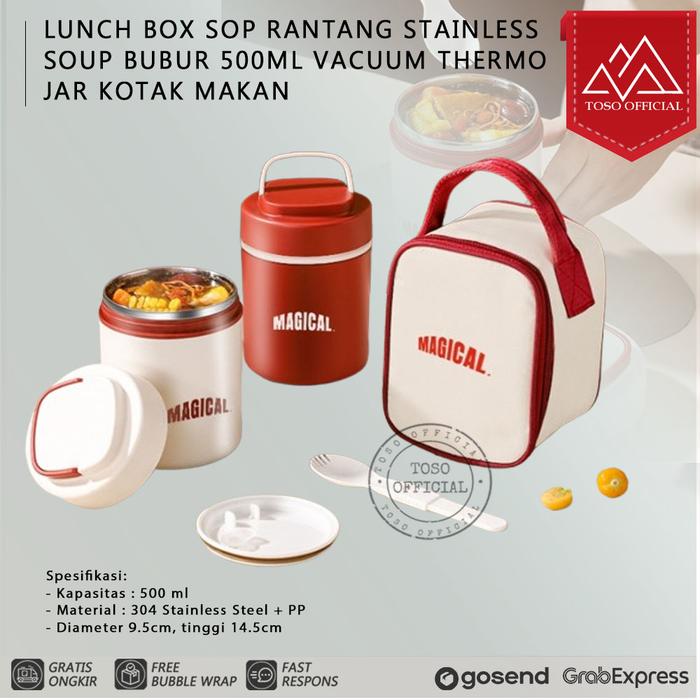 Gambar Lunch Box Sop Rantang Stainless Soup Bubur 500ml Kotak Makan Thermo dari Toso Mart undefined Tokopedia