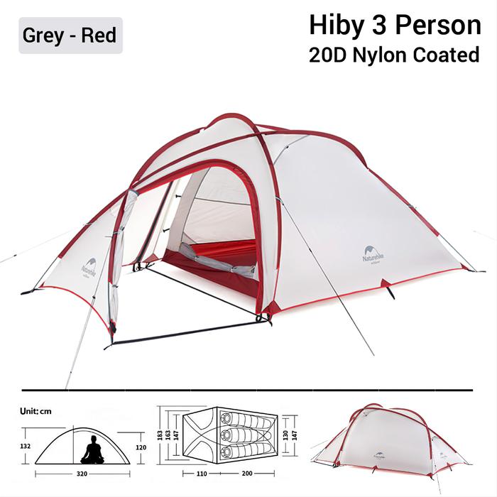 Gambar TENDA NATUREHIKE HIBY 3 20D NH19ZP016 HIKING CAMPING ULTRALIGHT TENT - Grey dari Naturehike Mojokerto_NEW undefined Tokopedia