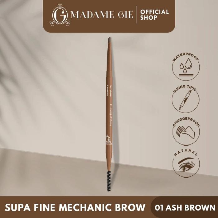 Gambar Madame Gie Supa Fine Mechanic Brow - Make Up Pensil Alis - 01 Ash Brown dari SR BARINDO undefined Tokopedia