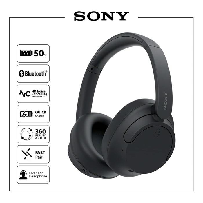 Gambar Headphone SONY WH-CH720N Wireless Noise Cancelling Bluetooth Headset - Hitam dari Computa Official undefined Tokopedia