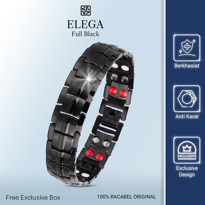 Gambar (Racabel) Gelang Terapi Kesehatan Magnetik - Original - Pria - Hitam - Hitam dari Racabel ID undefined Tokopedia