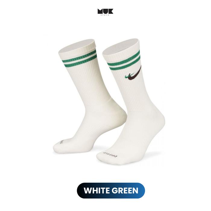 Gambar Kaos Kaki Nike Everyday Plus Cushioned Original 100% Unisex - White Green, 1 Pasang dari MUKSVANS undefined Tokopedia